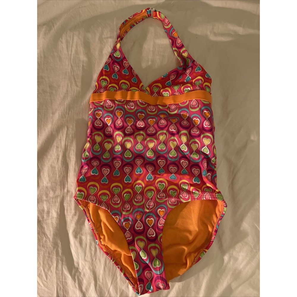 Pre Owned Kids Heart Angel beach One piece Bathing suit